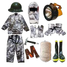 Fire Man Suit Aluminium 1000C Fullsets DONGTAI Koper (Baju, Celana, Helm, Sepatu Boots, Sarung Tangan, Sarung Kaki, Tudung Kepala, Kapak, Senter, Belt, Tali, Koper)